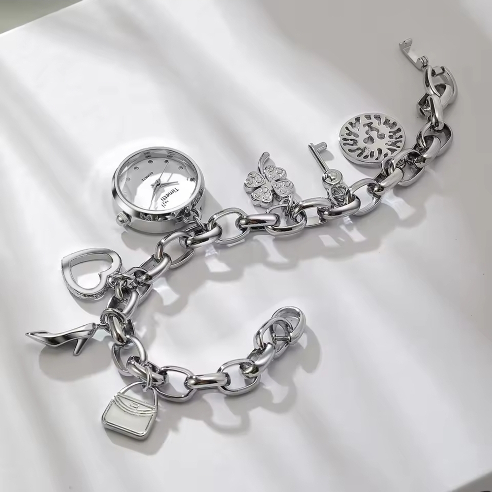 Silver Charm Bracelet Watch - Picture 2 of 6